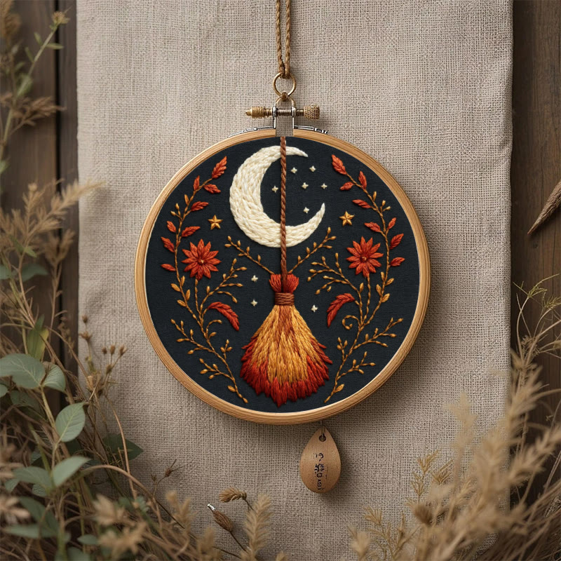 Rubbyoo Embroidery Kit - Halloween Witch Broom | Diy Handmade Gifts | Halloween Wall Decor - image 8