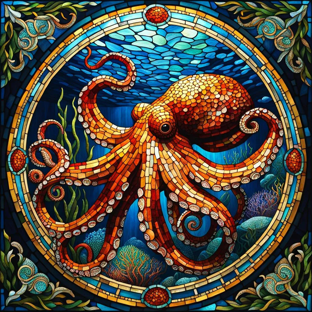 Octopus Mosaic - Wooden Jigsaw Puzzle
