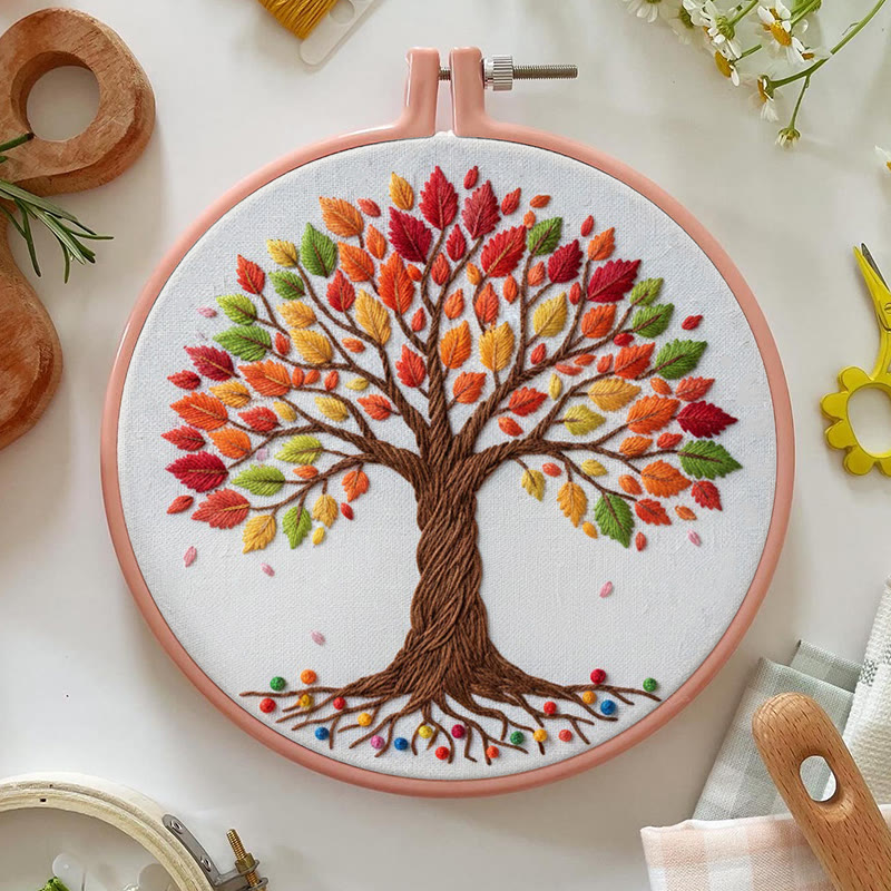 Rubbyoo Embroidery Kit - Vibrant Trees | Beginner Handmade Art | Perfect Home Decor - image 3