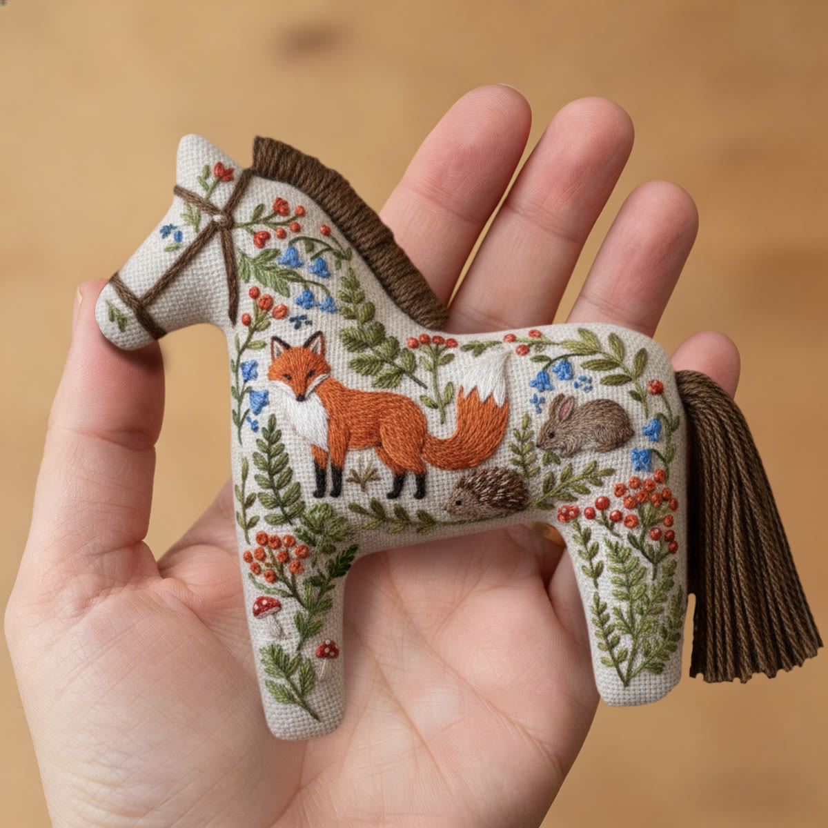 Rubbyoo Dala Horse Embroidery Kit - Fox and Woodland Friends | Beginner-Friendly Craft | Cute Gift Option - image 7