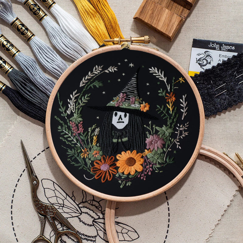 Rubbyoo Embroidery Kit - Halloween Witch | Diy Needlework For Craft Lover | Holiday Home Decor - image 4