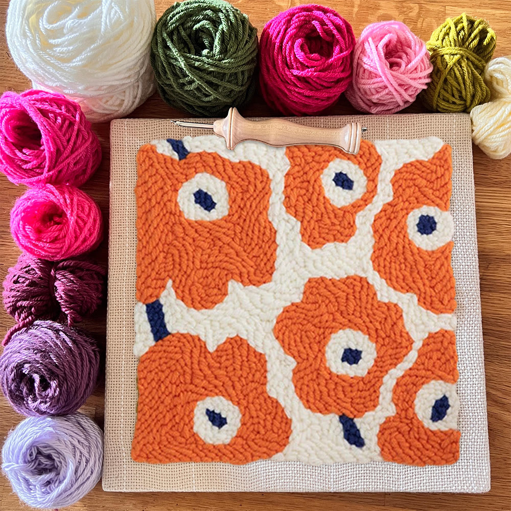 Vibrant Flower Square Punch Needle Kit - Unique Birthday For Friends | Perfect For Room Decoration - image 10