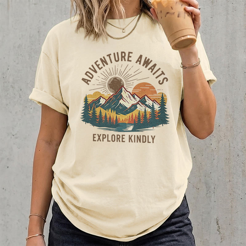 Rubbyoo Aoventure Awaits Graphic Tee - Hiking Camping Tee | Comfort Colors Shirt | Unisex Travel T-shirt - image 14