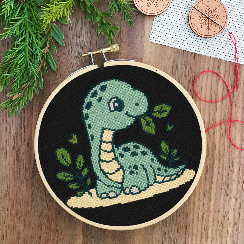  Cross Stitch Kit - Baby Dinosaur | Handmade Wall Art | Easy Needlework For Beginner - image 6