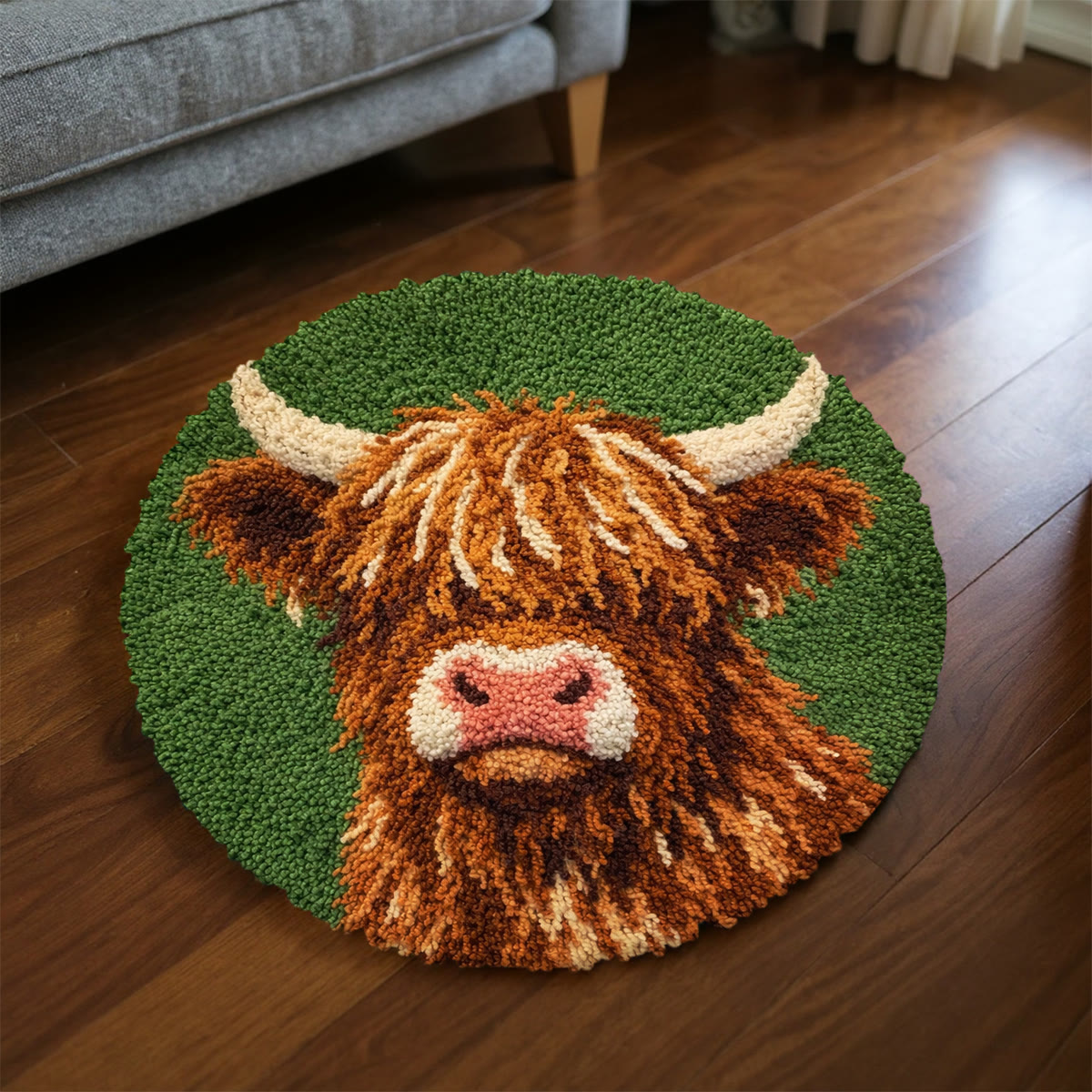 Rubbyoo Latch Hook Rug Kit - Fuzzy Highland Cow | Handmade Floor Mats | Unique Home Decor - image 5
