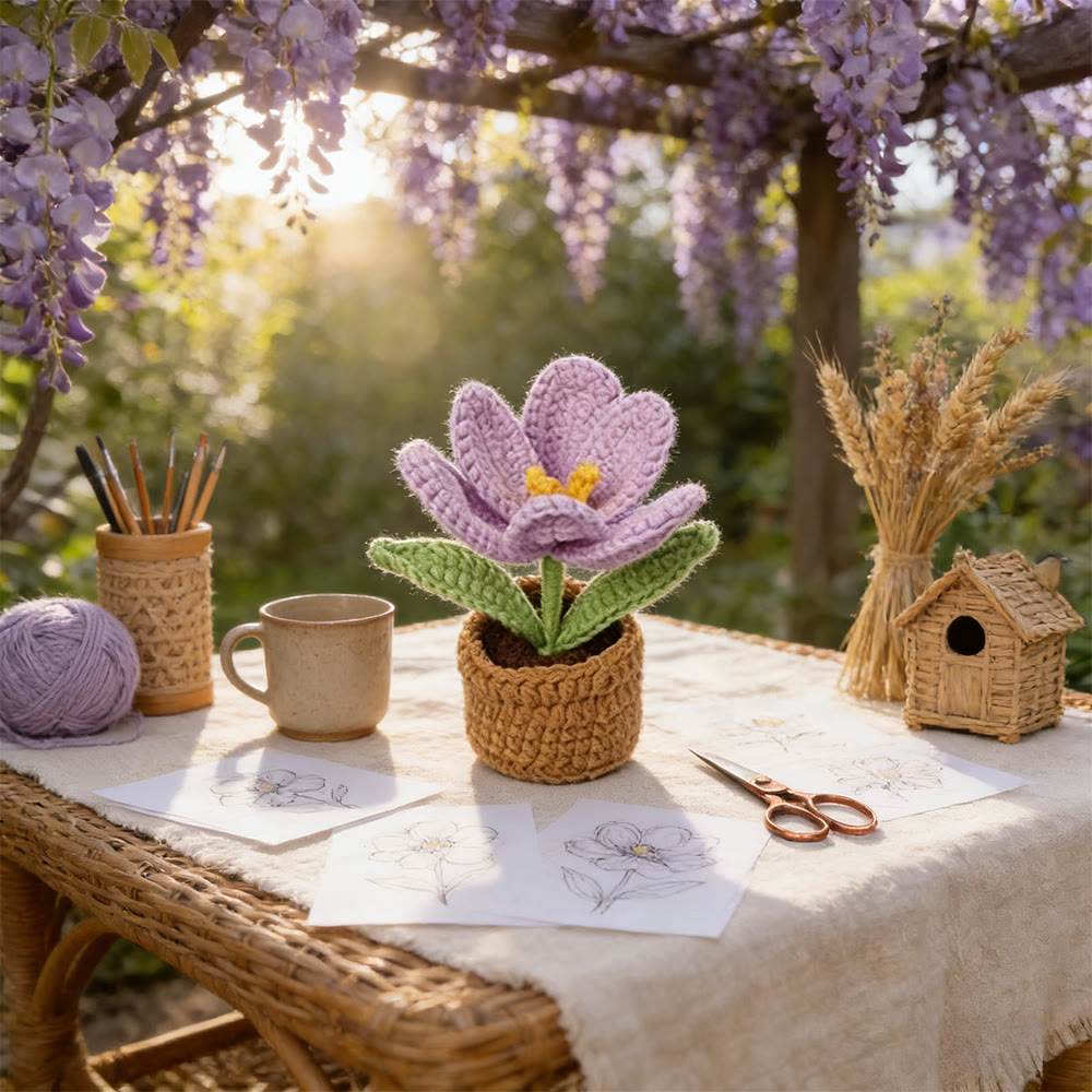 Flower Pot Crochet - Office Table Decor | Nice Birthday Gift - image 8