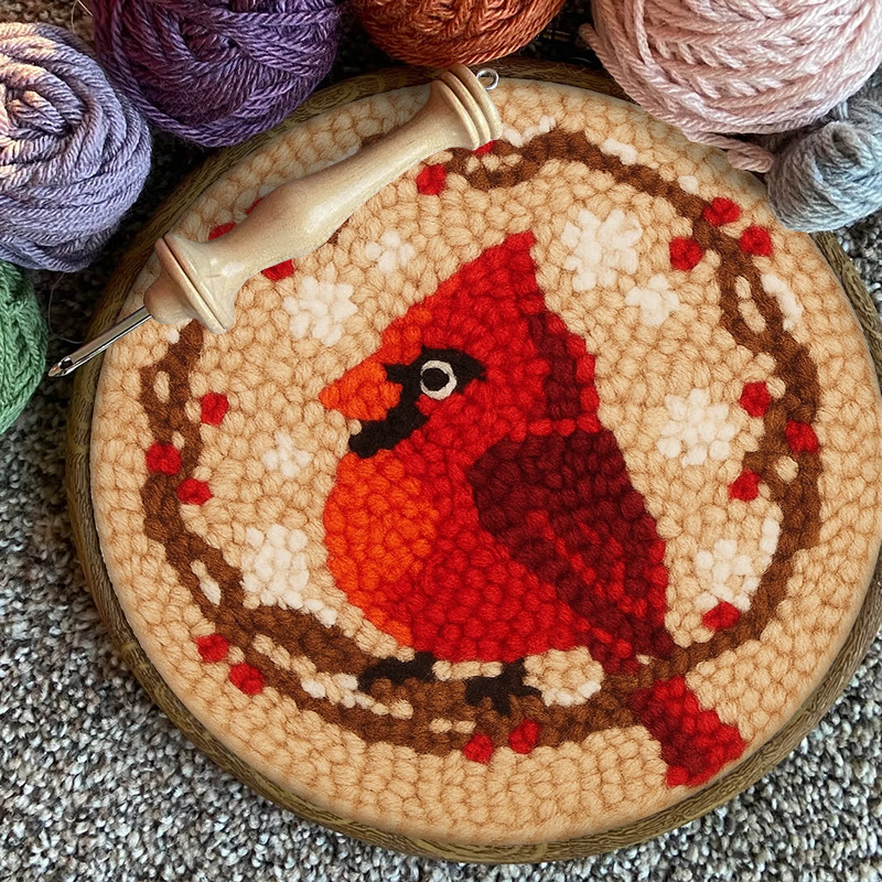 Blooming Bird Punch Needle Kit - Christmas Needle Artwork |  Gift For Bird Lovers  - image 11
