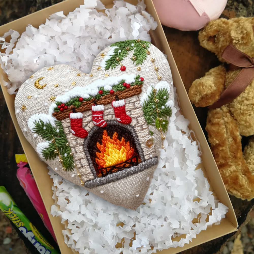 Rubbyoo Heart Embroidery Kit - Christmas Mantelpiece | Diy Christmas Tree Decor | Personalized Handmade Art - image 4