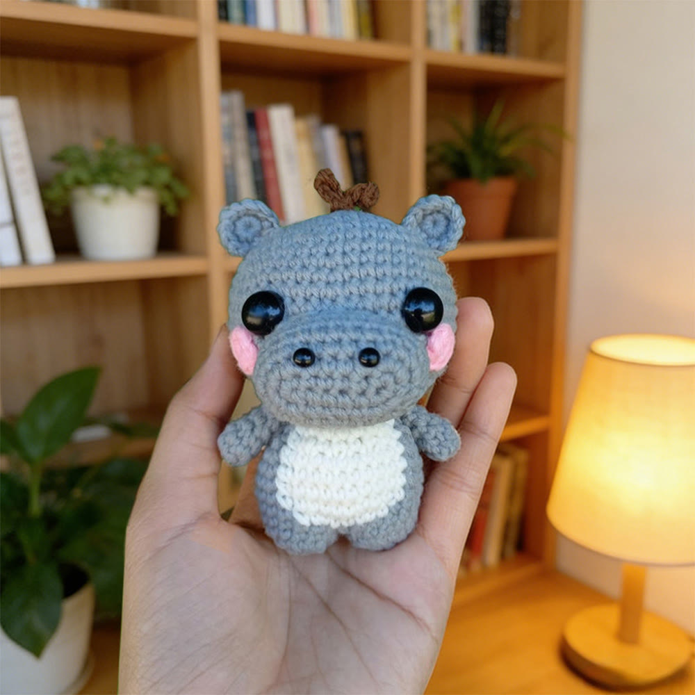 Diy Handmade Little Hippo Crochet Kit - Adorable Animal Doll | Perfect Bag Hanging Decor  - image 4