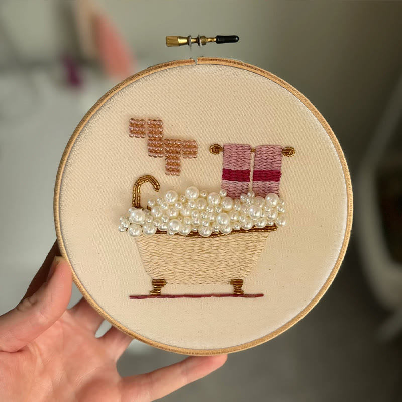 Rubbyoo Bead Embroidery Kit - Bubble Bath | Beginner Handmade Stitch | Creative Diy Needlework - image 6
