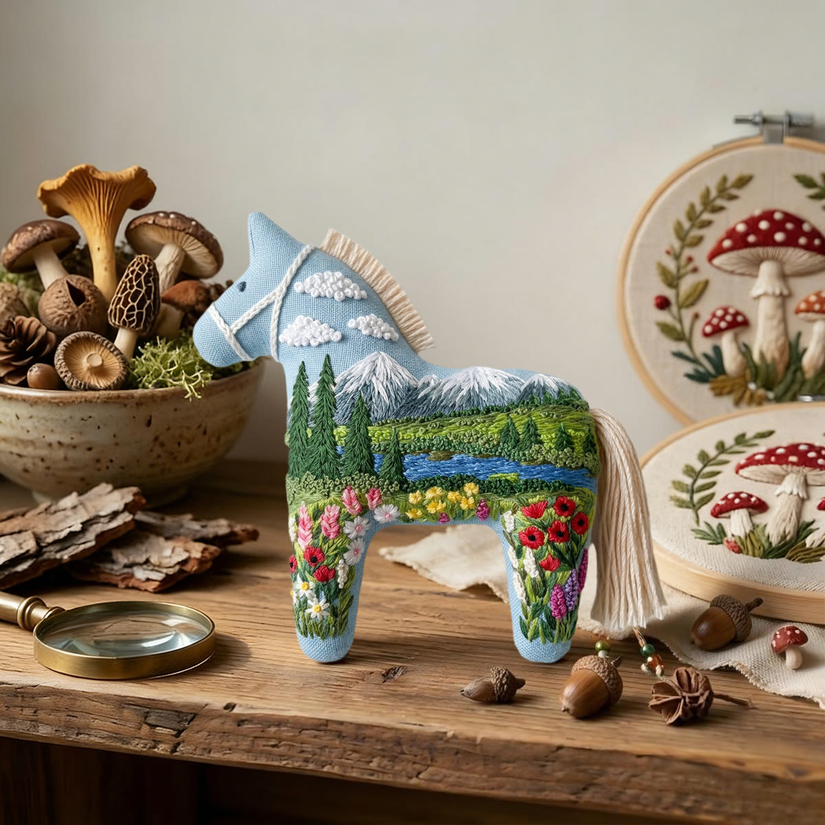 Rubbyoo Dala Horse Embroidery Kit - Sunny Day | Sewing Hanging Ornament | Lovely Pony Toy - image 8