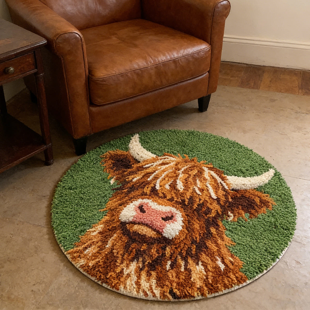 Rubbyoo Latch Hook Rug Kit - Fuzzy Highland Cow | Handmade Floor Mats | Unique Home Decor - image 4