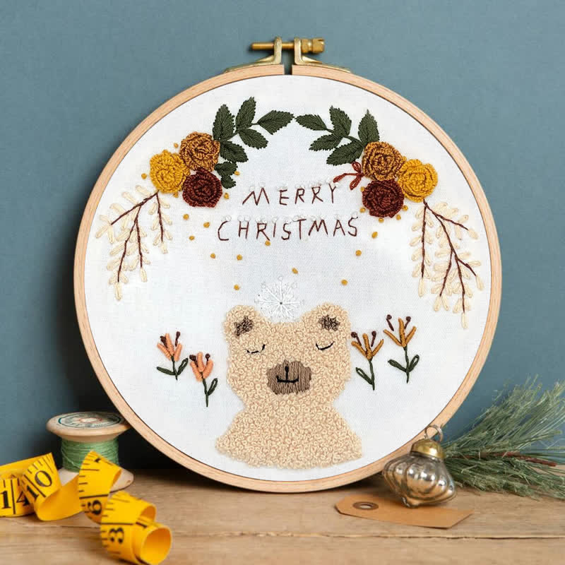 Rubbyoo Embroidery Kit - Cute Christmas Bear Gift   - image 4