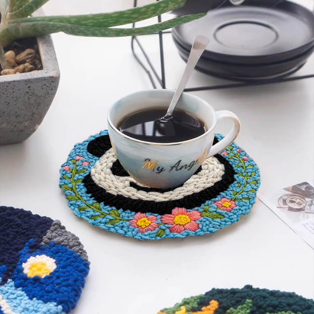 Floral Panda Punch Needle Kit - Adorable Animal Craft |  Diy Project For Beginner  - image 10