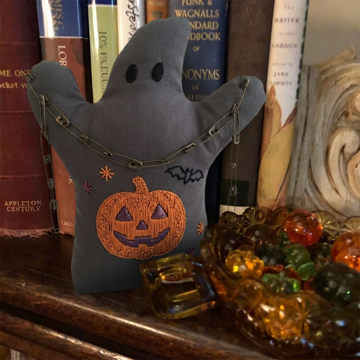 Rubbyoo Ghost Embroidery Kit - Mysterious Jack-o-lantern | Perfect Halloween Party Accent | Ideal Holiday Craft For Beginners - image 3