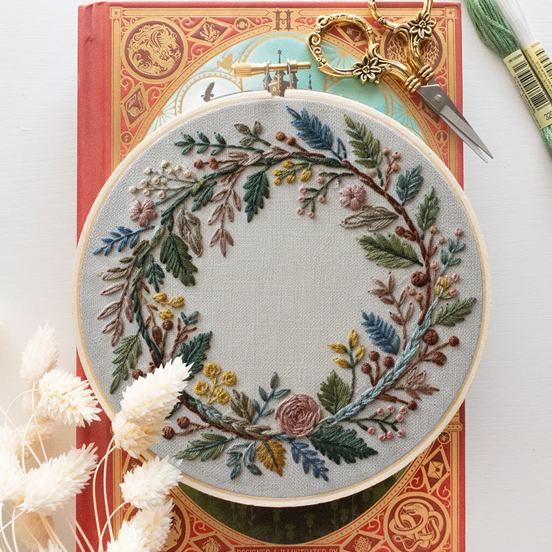 Rubbyoo Embroidery Kit - Floral Wreath | Handcrafted Art | Perfect For Diy Projects - image 13