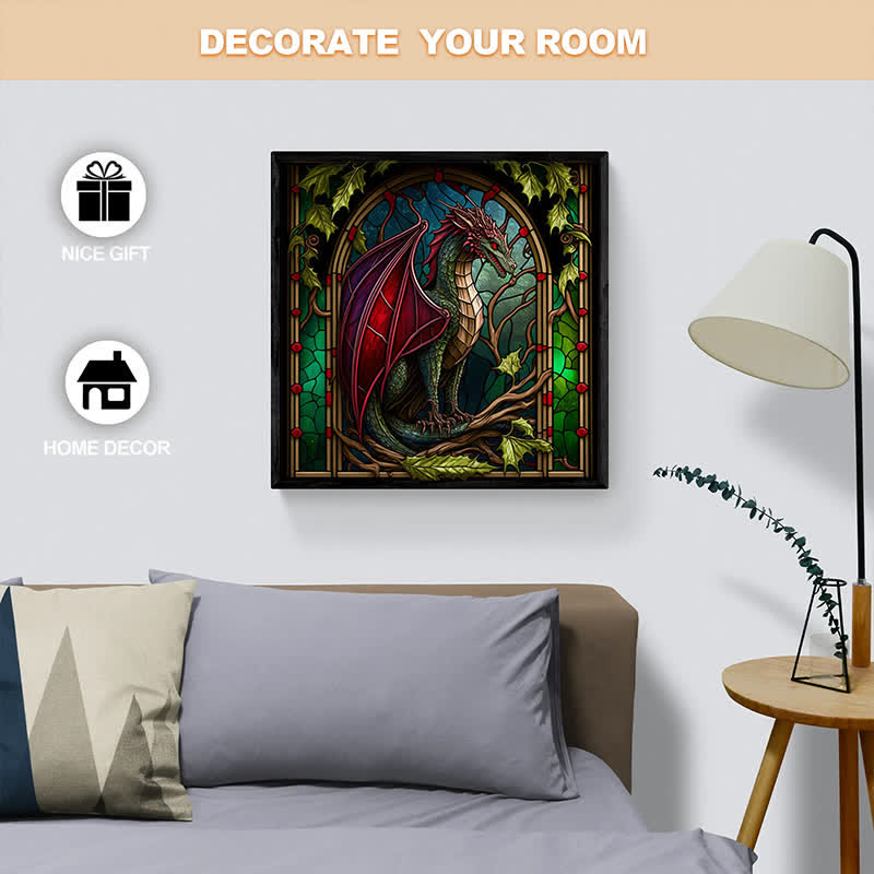 Rubbyoo Dragon Stained -3 Wooden Jigsaw Puzzle