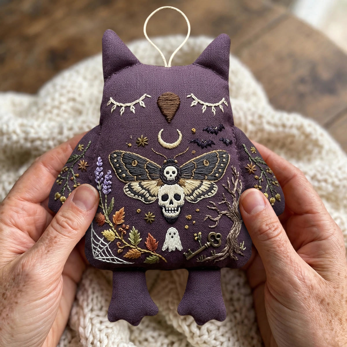 Rubbyoo Owl Embroidery Kit - Death's-head Hawkmoth | Gift For Goths | Hanging Wall Art  - image 7