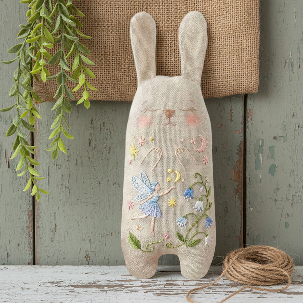 Rubbyoo Bunny Toy Embroidery Kit - Flower Fairy | Adorable Sewing Bunny | Unique Backpack Charm - image 4