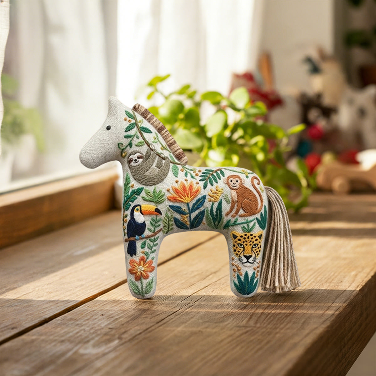 Rubbyoo Dala Horse Embroidery Kit - Jungle Animals | Unique Artisan Gift | Kids Room Ornament - image 8