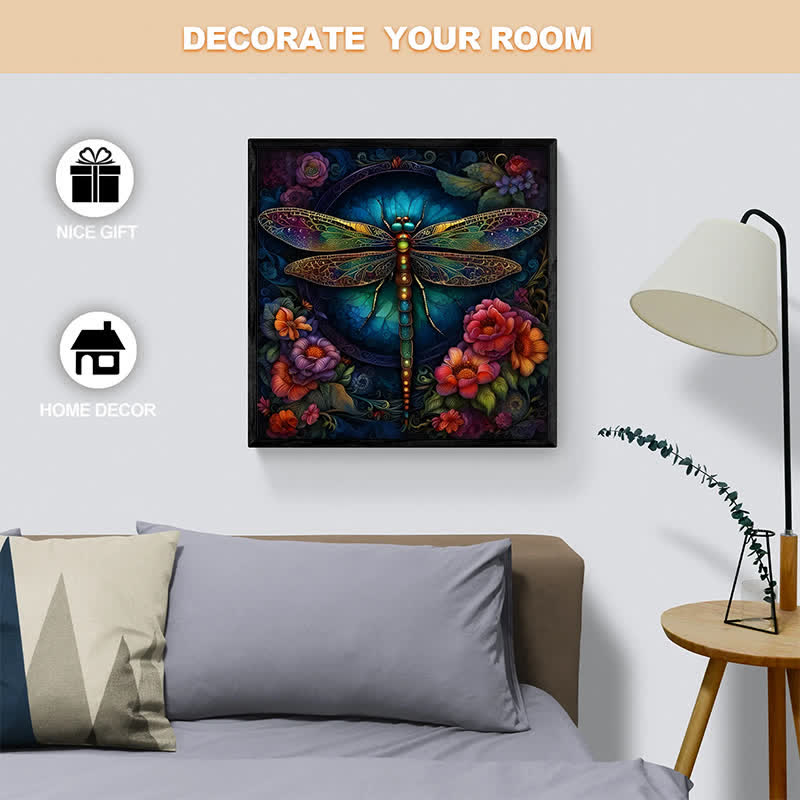 Magical Dragonfly with Flower - Wooden Jigsaw Puzzle