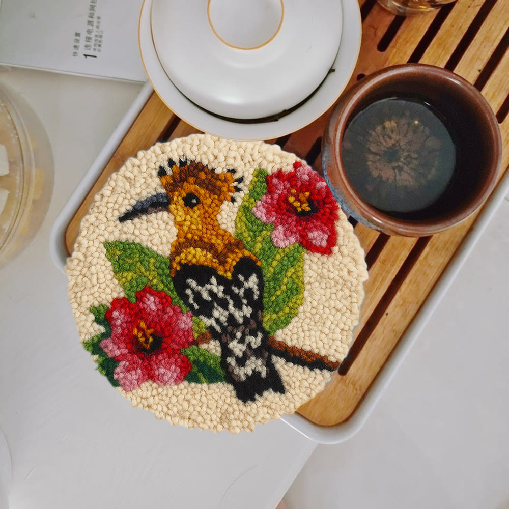 Hoopoe Floral Punch Needle Kit - Artisan-made Craft | Nature-inspired Decor - image 7