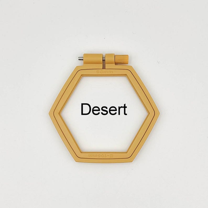 Small Hexagon Embroidery Plastic  Hoop - Colourful Stitch Frames | Perfect Frame For Stitchwork - Desert - 2pcs - image 9
