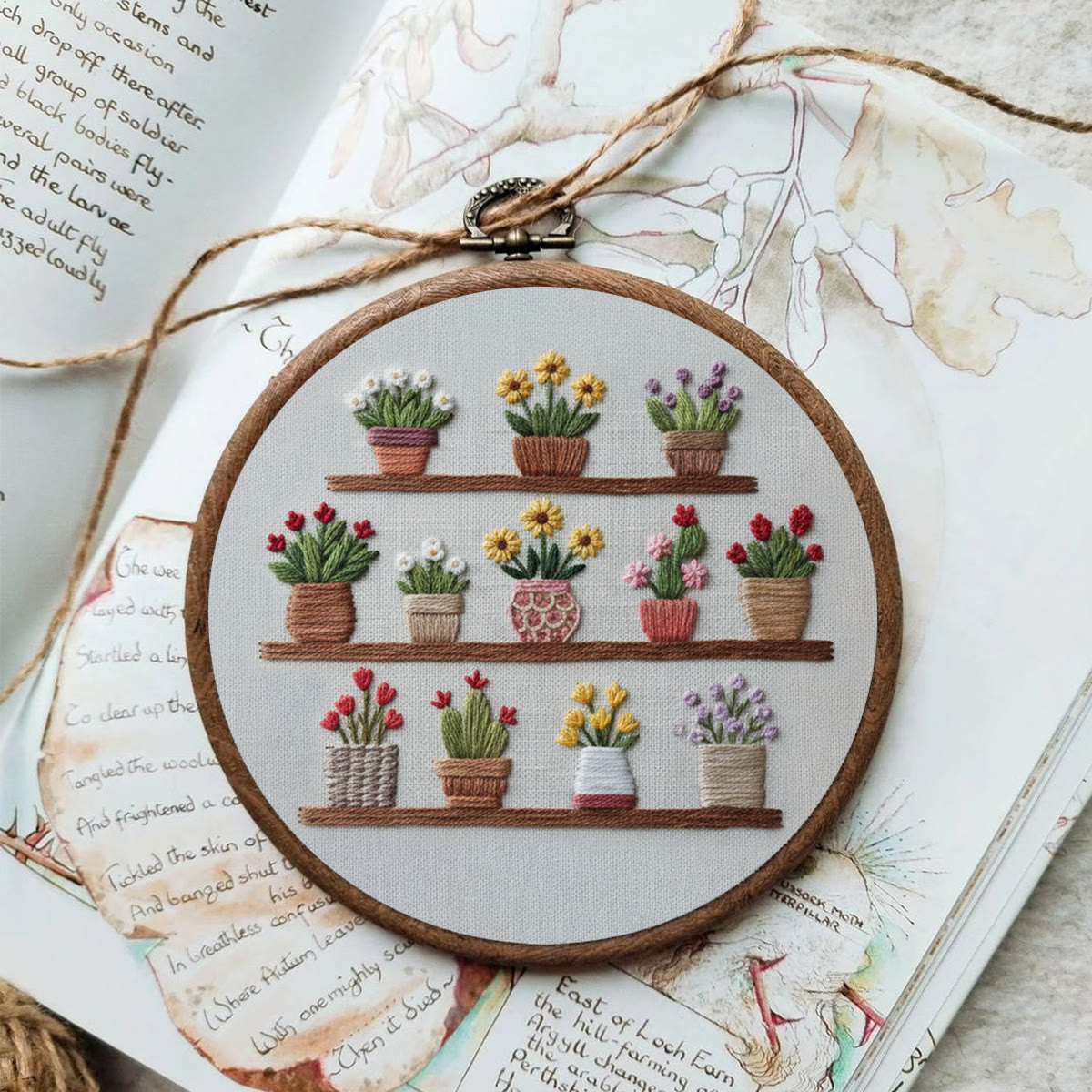Rubbyoo Embroidery Kit - Blooming Flower Pot | Unique Floral Needlepoint | Gift For Her - image 4