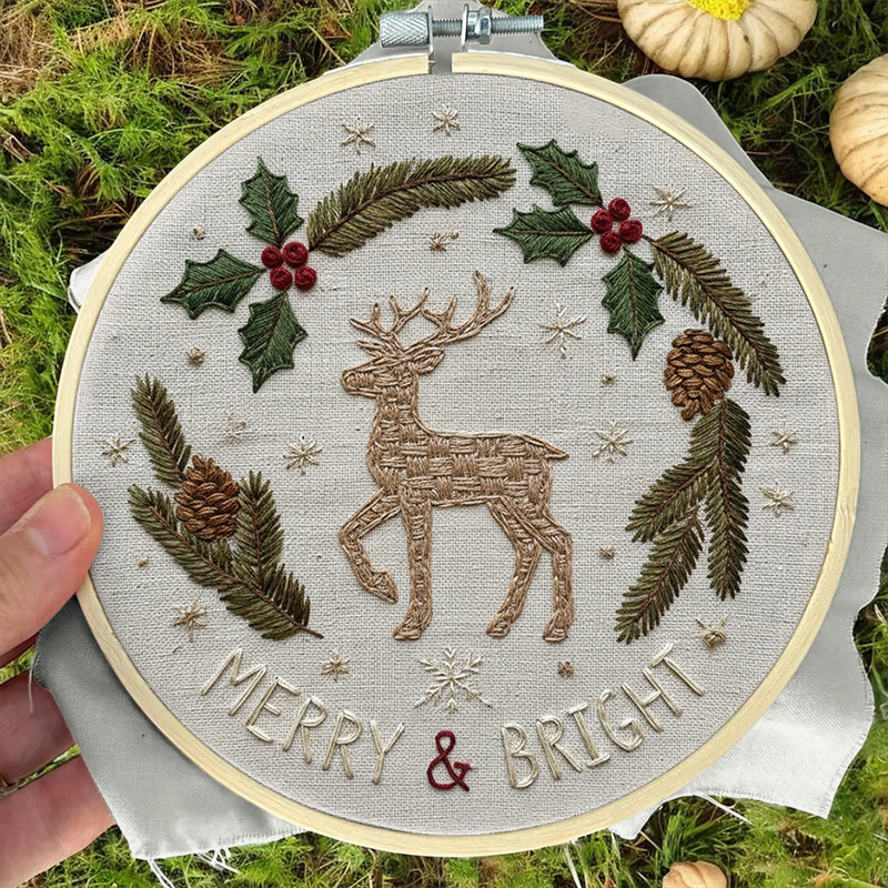 Rubbyoo Embroidery Kit - Holly Reindeer | Home Hanging Ornament | Needle Holiday Gift  - image 9