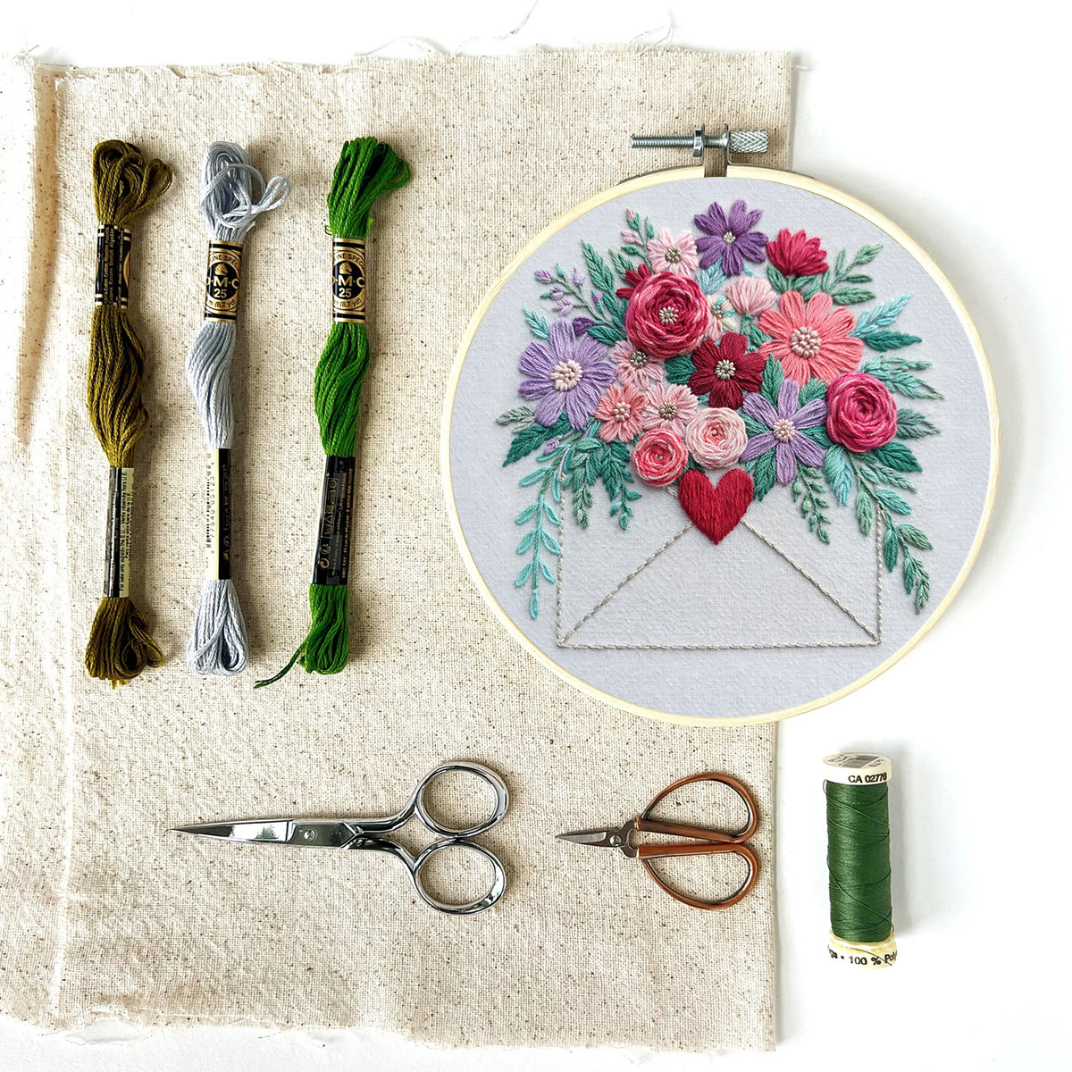 Rubbyoo Embroidery Kit - Blooming Love Envelope | Valentine Day Gifts | Diy Anniversary Gift - image 9