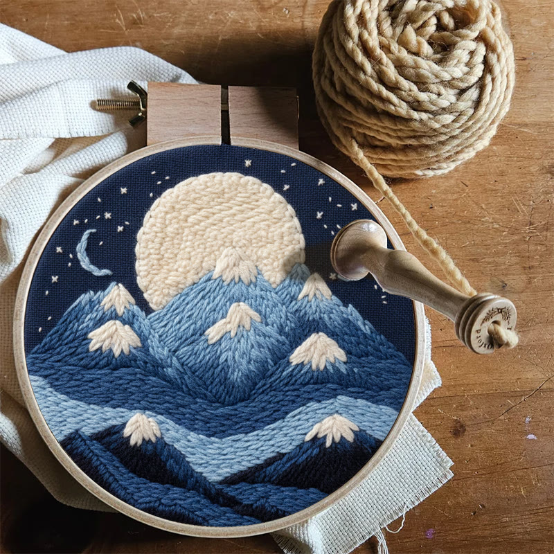Moonlit Mountain Range Punch Needle Kit – Novice-friendly Diy | Elegant Wall Decor - image 10