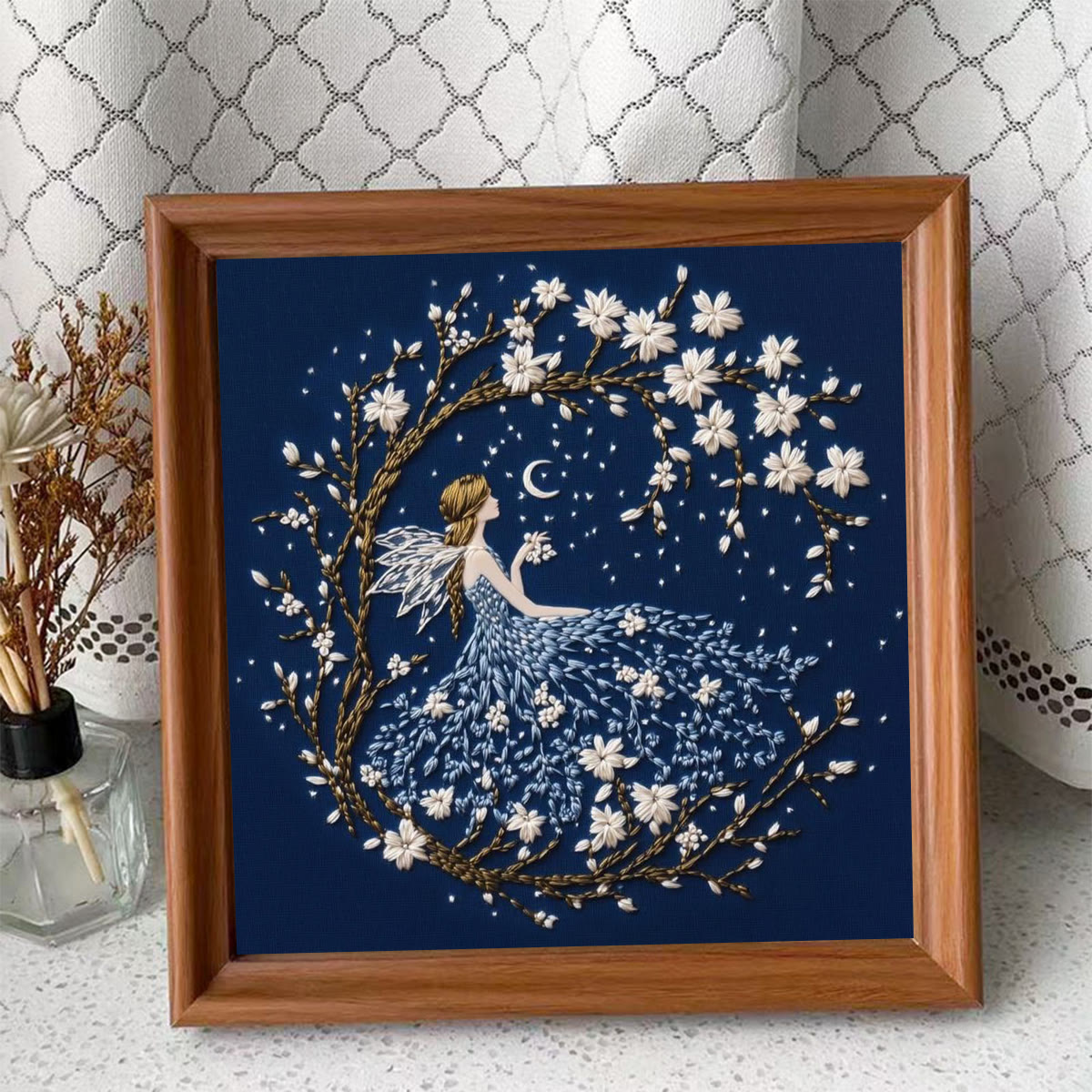 Rubbyoo Embroidery Kit - Blue Fairy |  Pretty Handmade Sewing Kit | Elegant Fairy-Tale Motif Gift For Her - Embroidery Kit Plus An Extra Frame - image 11
