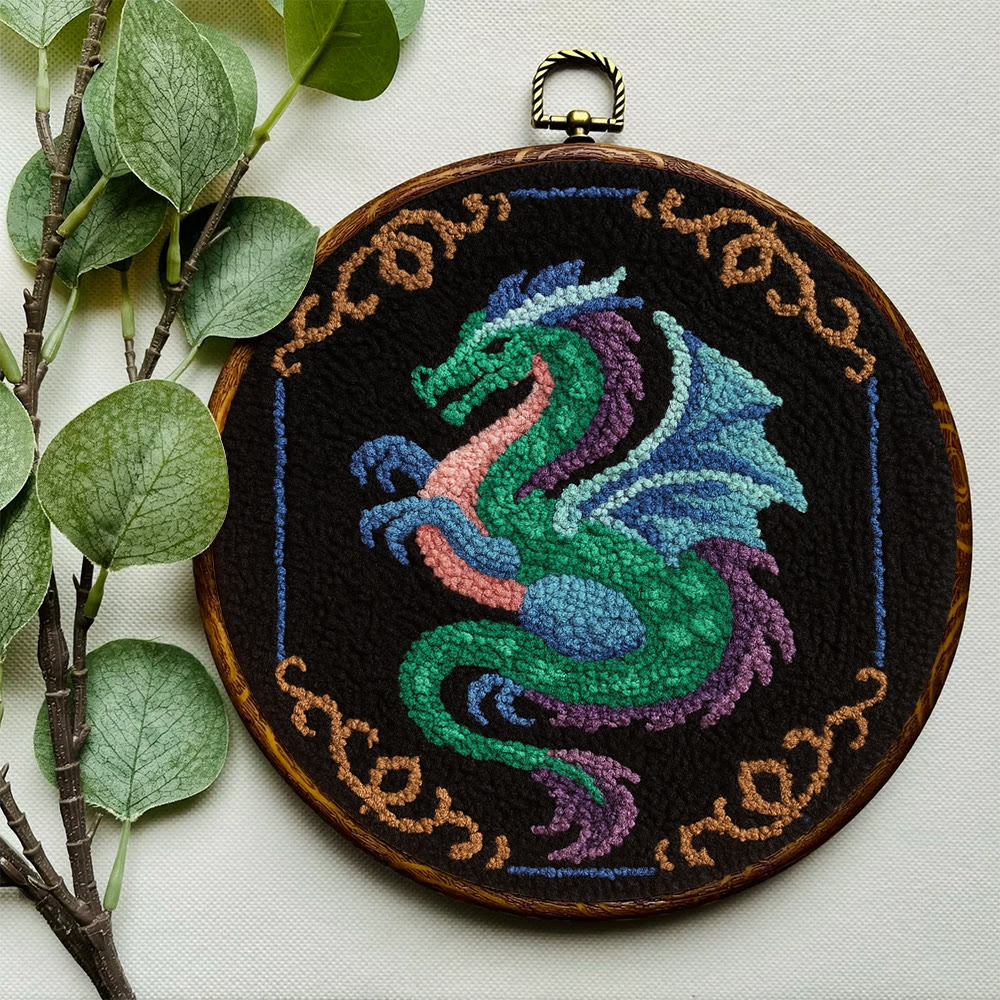 Mythical Dragon Punch Needle Kit - Artisan-crafted Art | Exotic Handcraft Item - image 9