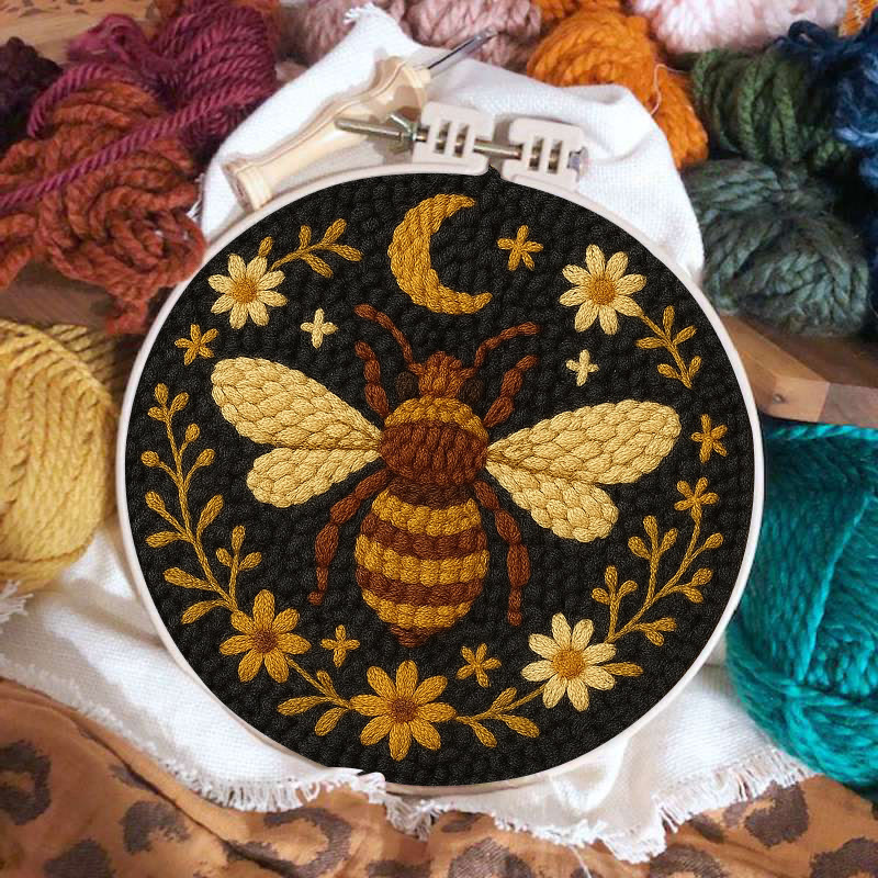 Bumble Bee Punch Needle Kit -  Handmade Decorative Needlepoint | Diy Wall Hanging - image 4