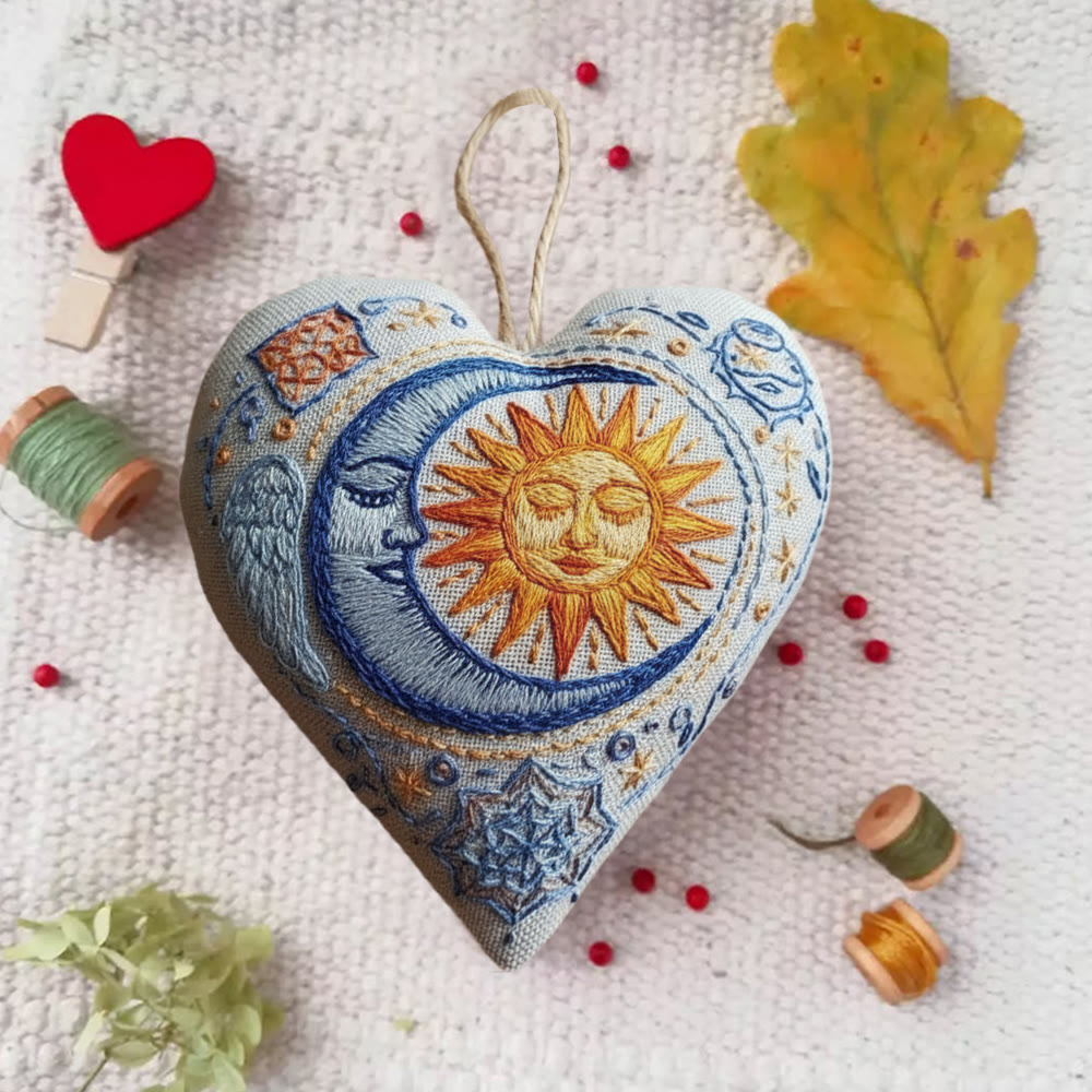 Rubbyoo Heart Embroidery Kit - Sun And Moon Celestial | Celestial Diy | Magical Home Touch - image 8