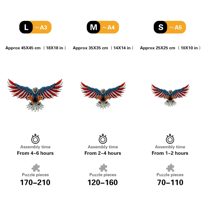 American Flag Bald Eagle - Wooden Jigsaw Puzzles
