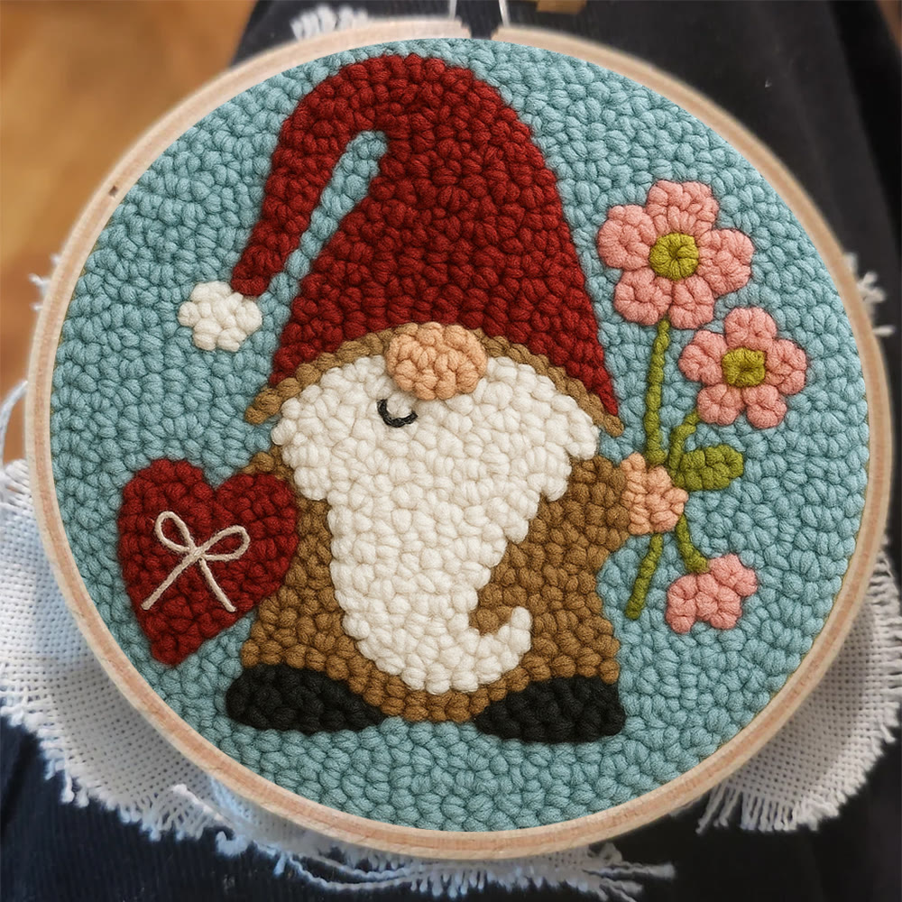 Heart and Flower Themed Gnome Punch Needle Kit – Romantic Gifting Top Pick | Warm Decorative Accent - image 8