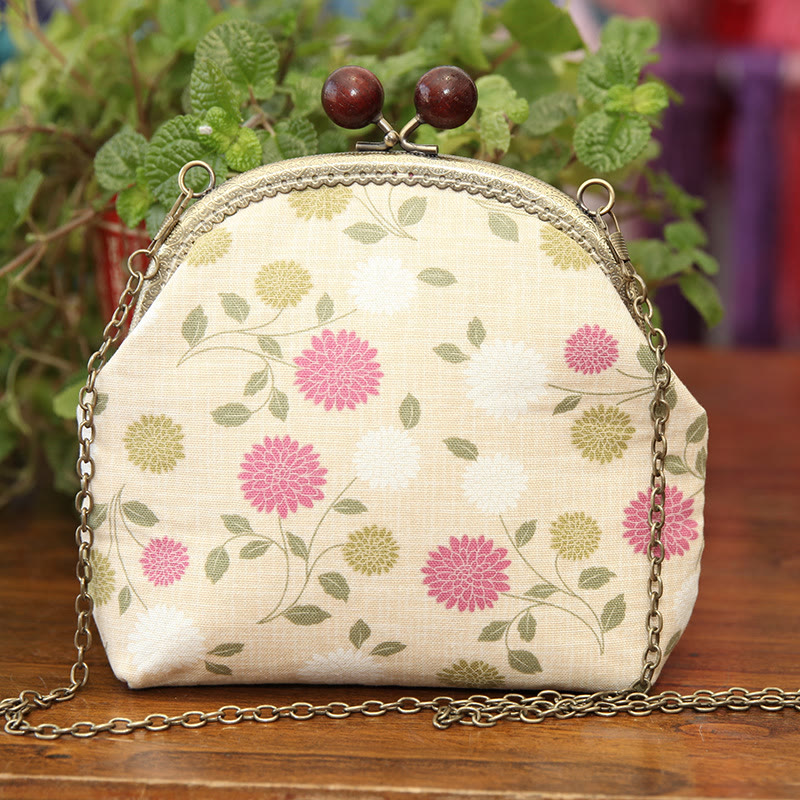 Embroidery Kiss Lock Bag Kit | Floral Crossbody Bag  | Diy Needlework Gifts  - yellow - image 4