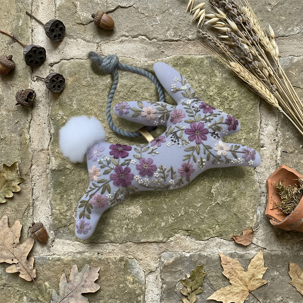 Rubbyoo Rabbit Embroidery Kit - Floral Bunny | Nice Easter Gift | Creative Handmade Craft - image 4