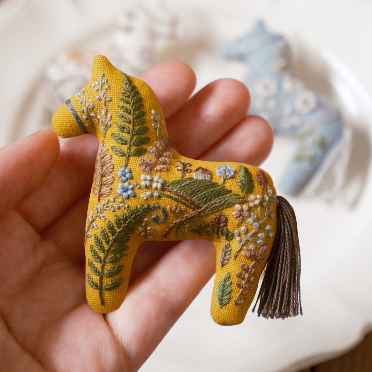 Rubbyoo Horse Embroidery Kit - Village Forest | Diy Hanging Art | Perfect For Handmade Lovers - image 8