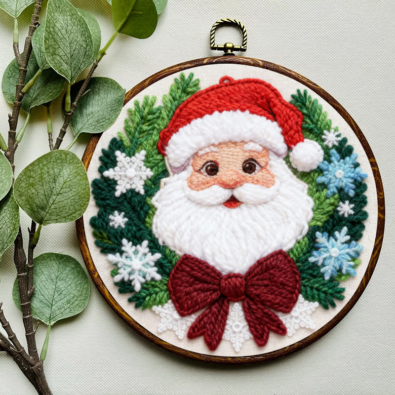 Happy Santa Claus Punch Needle Kit - Diy Beginner Handicraft | Christmas Tree Hanging Art - image 6