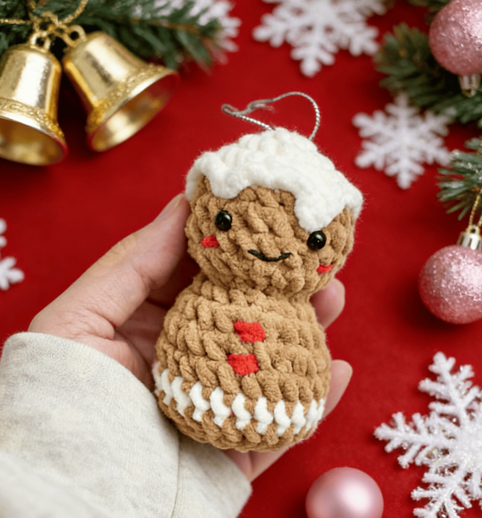 Diy Handmade Christmas Series Crochet Kit - Holiday Wall Decoration | Beginner Handmade Art - Gingerbread Man - image 4