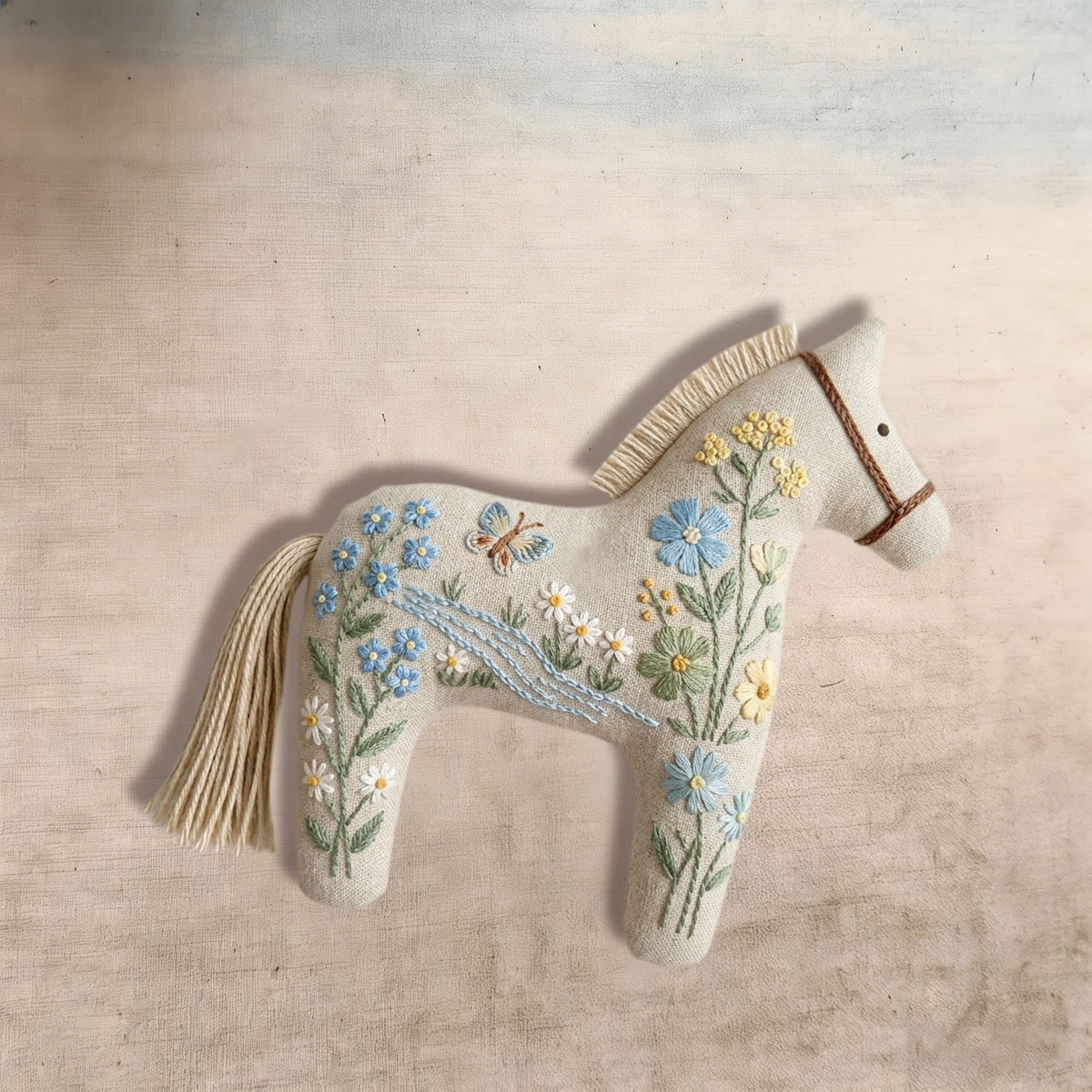 Rubbyoo Dala Horse Embroidery Kit - Butterfly And Stream Pattern | Mother's Day Keepsake | Unique Bag Pendant - image 8