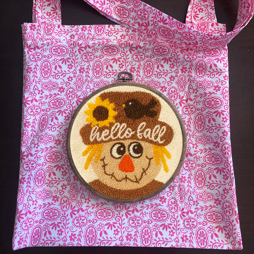 Fall Scarecrow Punch Needle Kit - Autumn Home Ornament | Diy Hanging Art - image 11