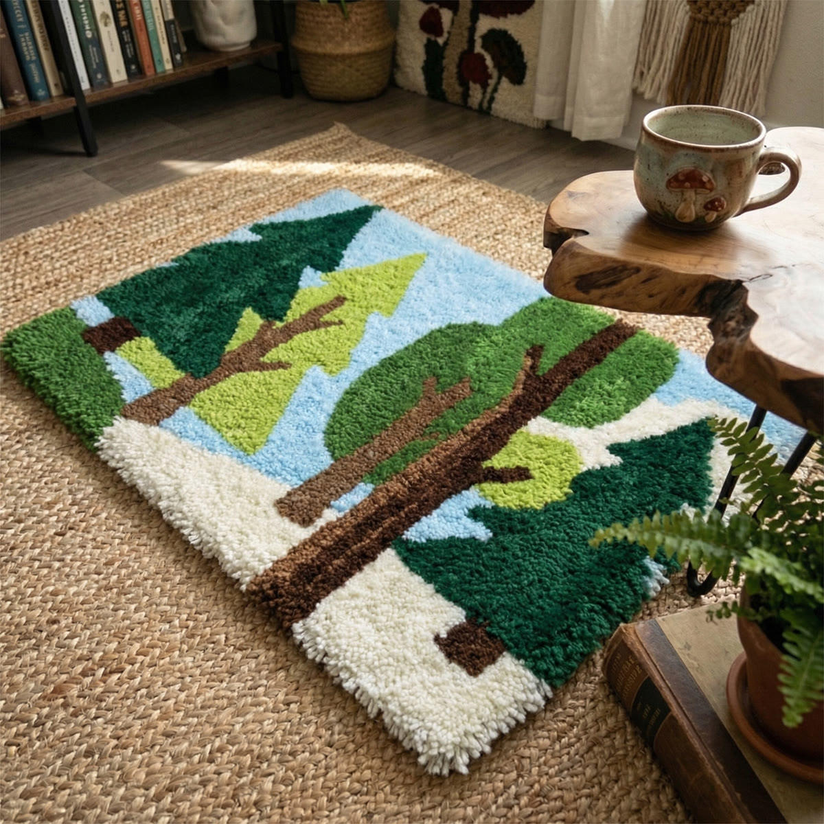 Rubbyoo Latch Hook Rug Kit - Forest Scene | Bedroom Decorative Rug | New Home Gift - image 7