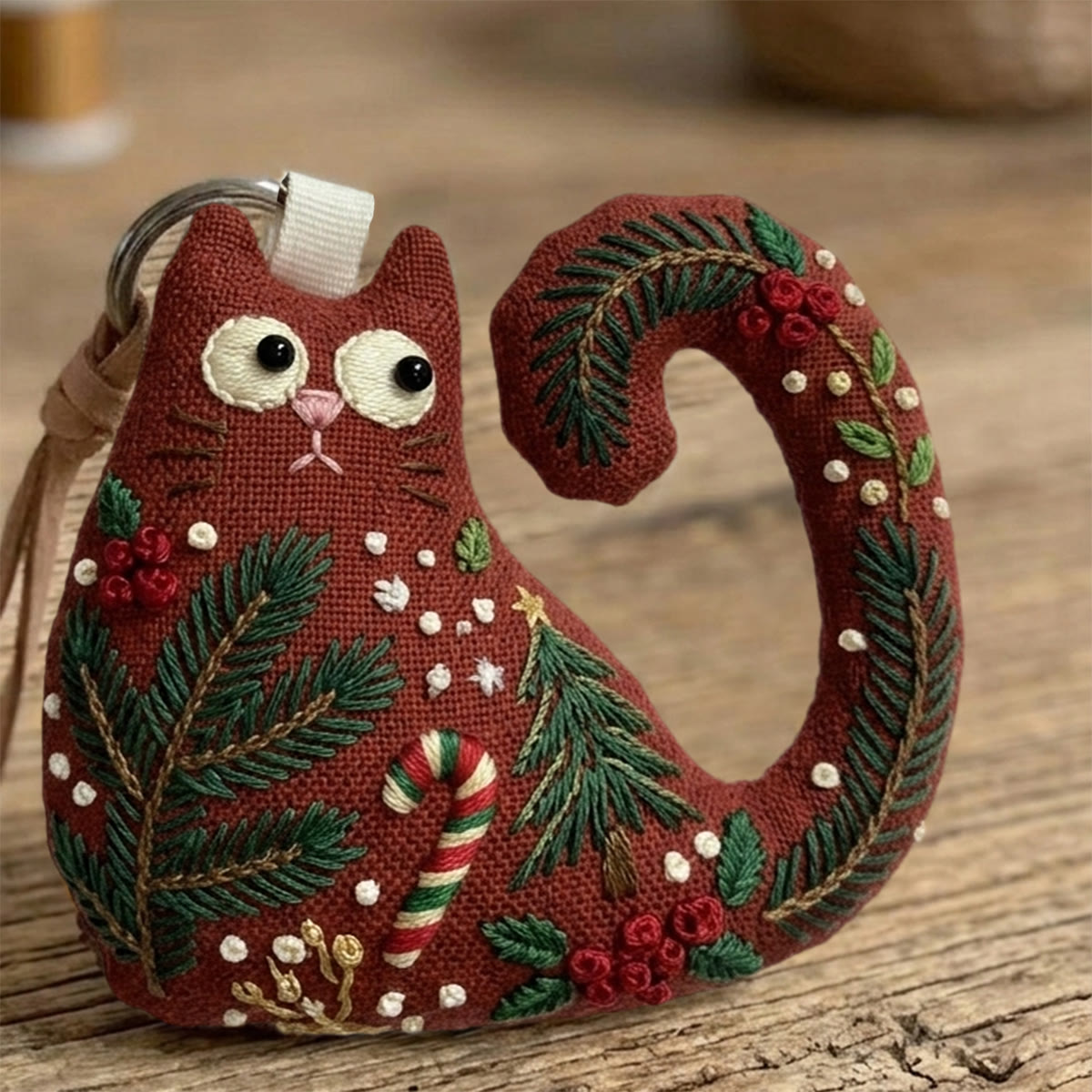 Rubbyoo Cat Embroidery Kit - Christmas Tree And Pine | Cute Gift For Her | Holiday Party Favor - image 10