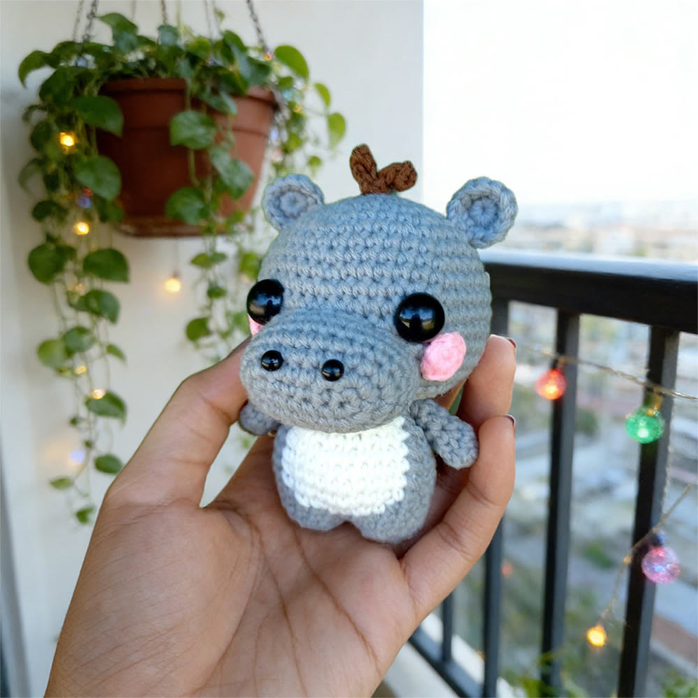 Diy Handmade Little Hippo Crochet Kit - Adorable Animal Doll | Perfect Bag Hanging Decor  - image 5