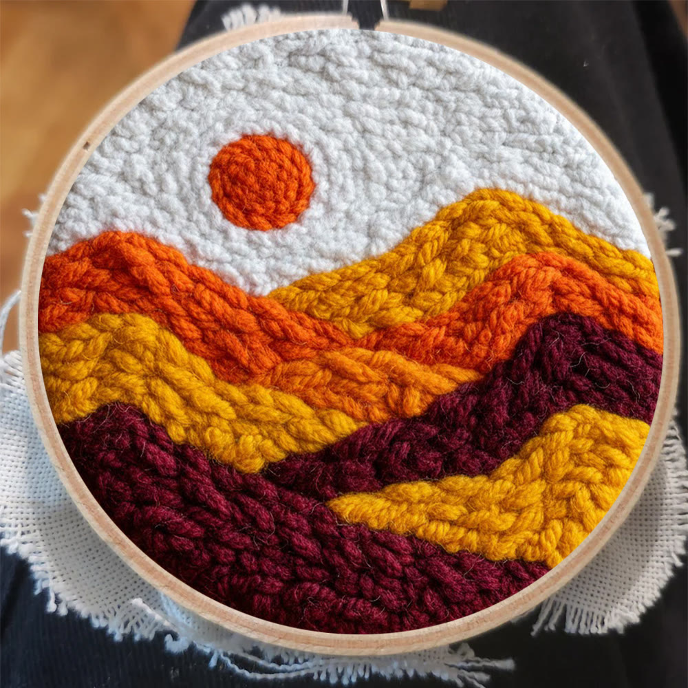 Mountain Sunset Punch Needle Kit - Diy Landscape Handicraft | Perfect For Home Decor - image 7