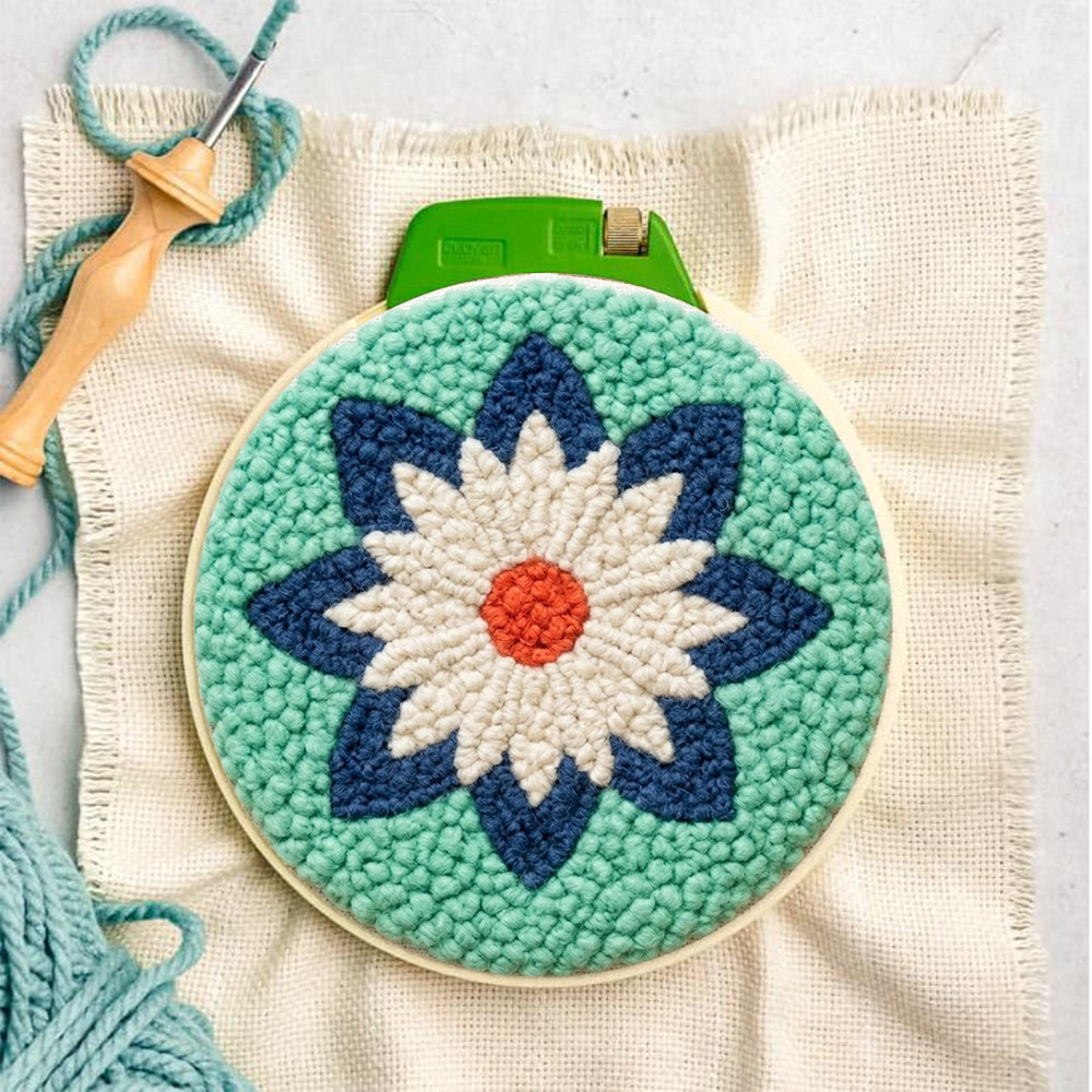 Geometric Art Punch Needle Kit - Diy Craft For Starter | Soft Yarn Ornament - image 8