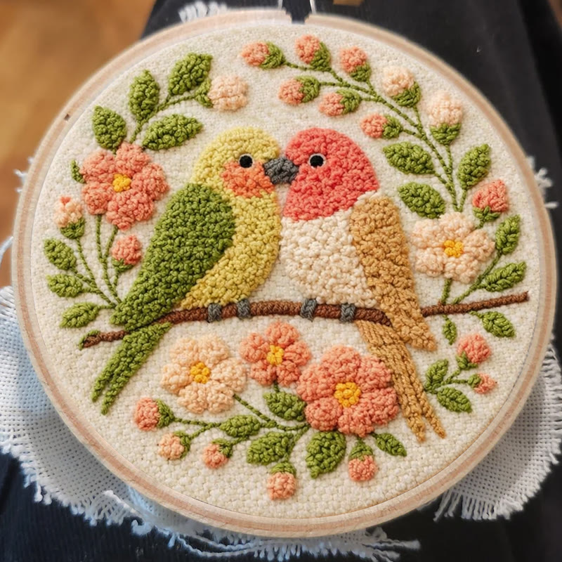 Pastel Love Birds Punch Needle Kit – Top Gifting Selection | Exquisite Handcraft Piece - image 3